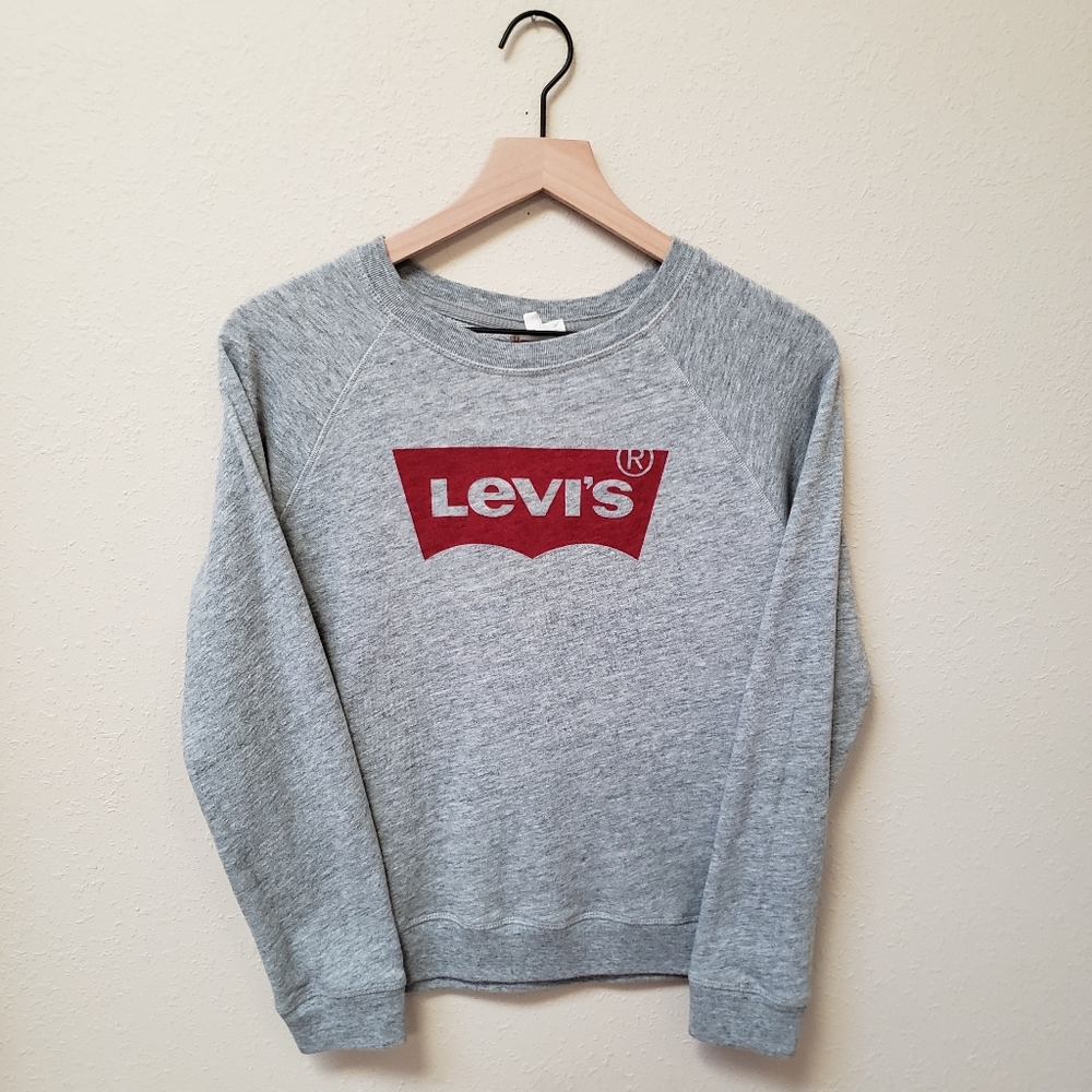 Levi's - Gray Crewneck Logo Sweatshirt - Picture 1 of 4